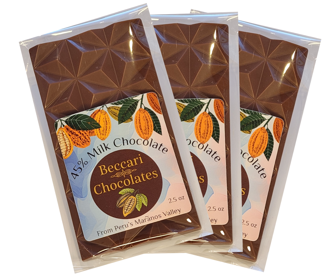 Package of 3 Milk Chocolate (45% cacao) Bourdain Bars